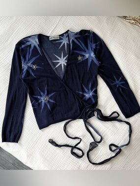 Vintage Blumarine celestial wrap top